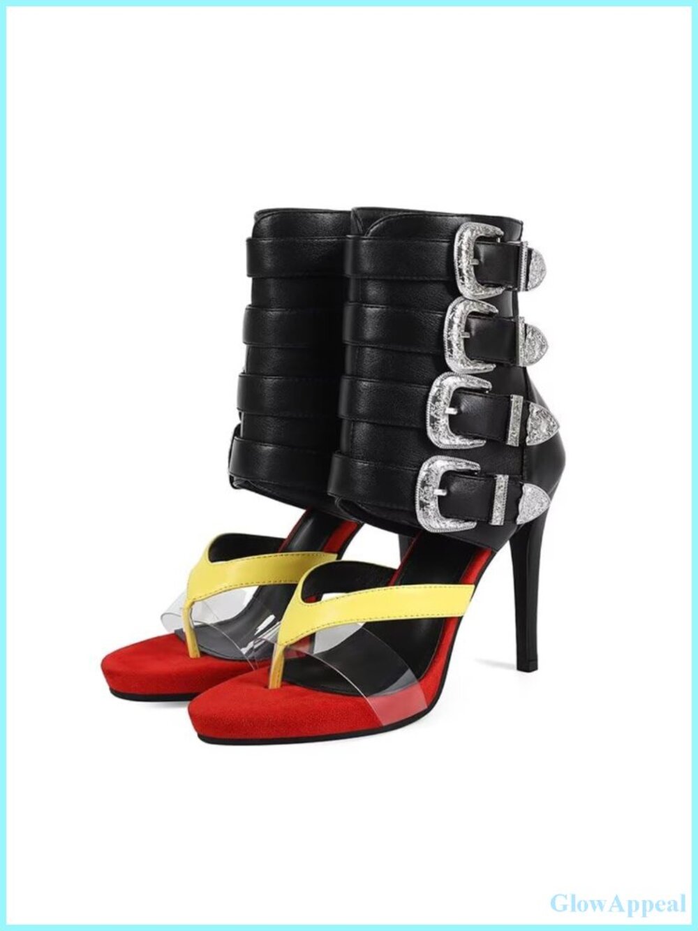 Gladiator High Heeled Sandals, Suede Open Toe Buckle Strap, Party Heels